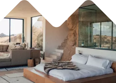 Modern studio in desert